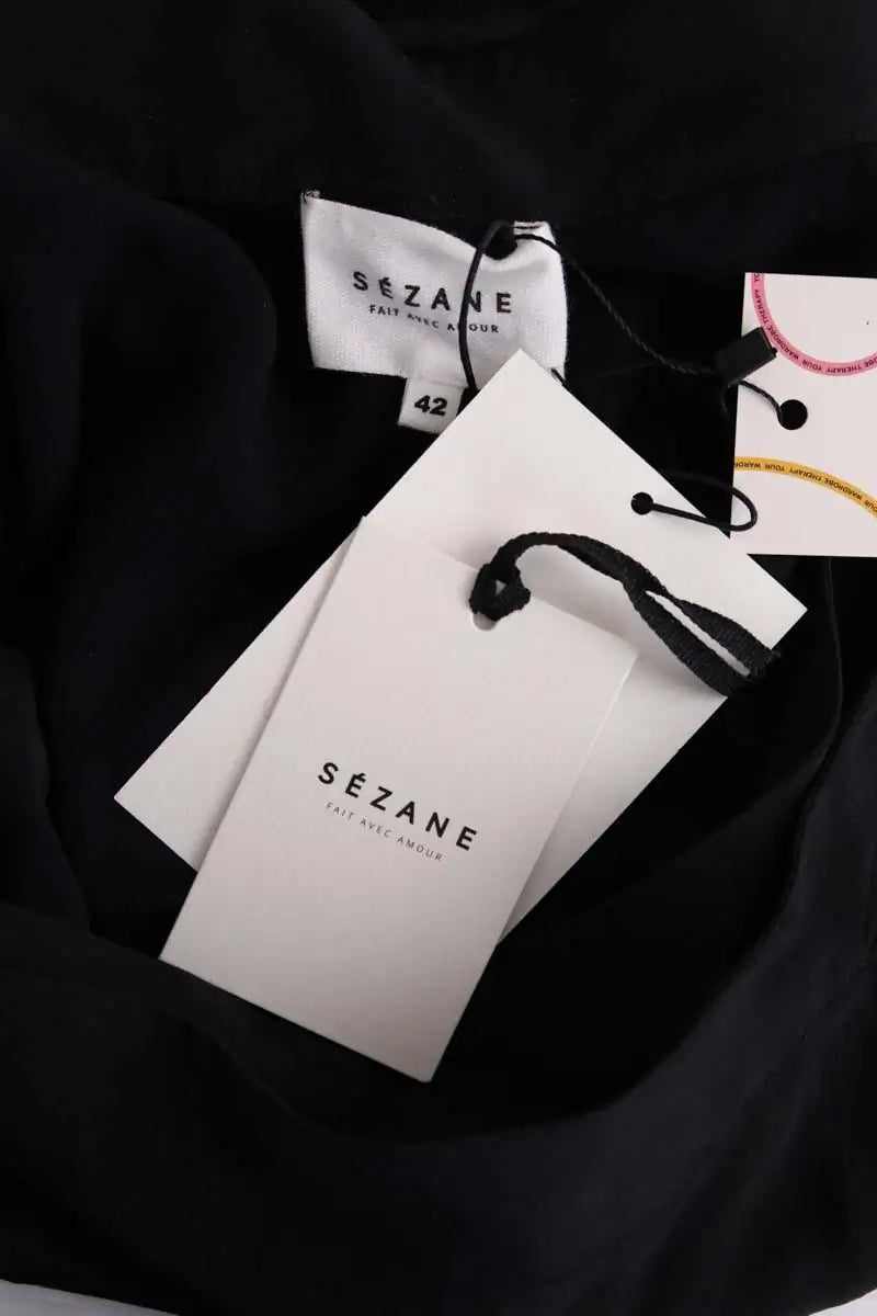 Jupe Sézane Adriana Noir en Soie