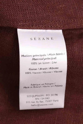 Jupe Sézane Marron en Lin