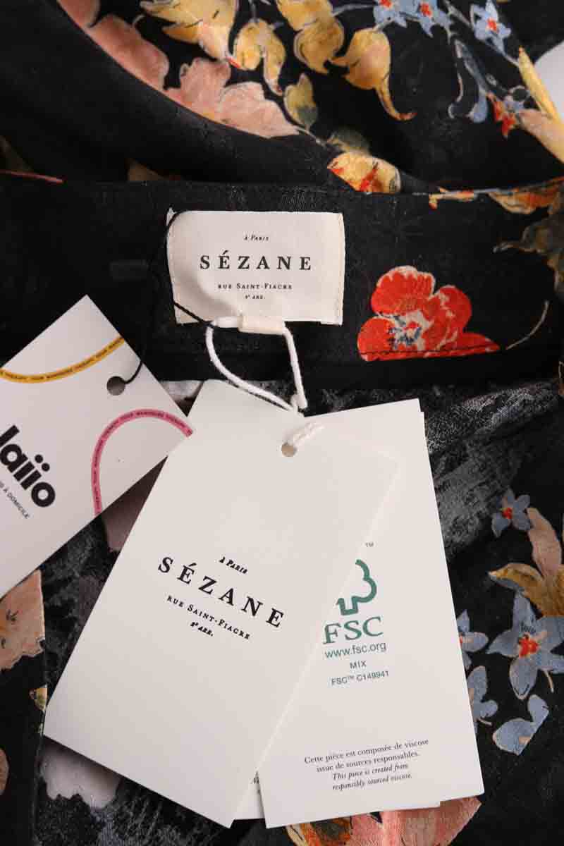 Jupe Sézane Sandy Noir en Viscose