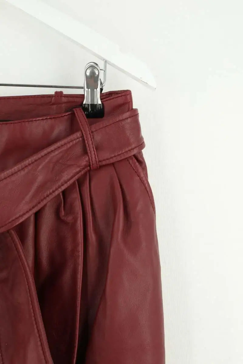 Jupe Tara Jarmon Bordeaux en Cuir