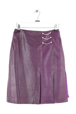 Jupe Versace Violet en Cuir, taille S - Seconde Main