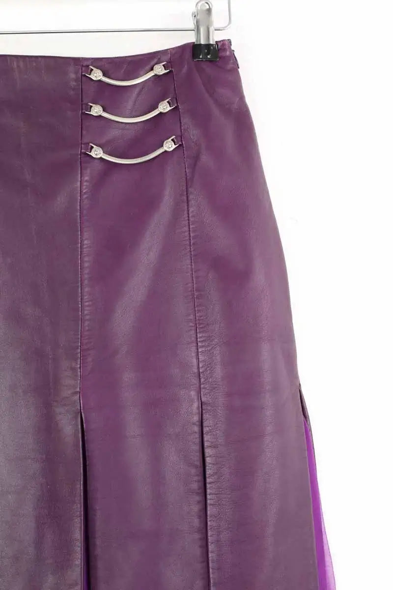 Jupe Versace Violet en Cuir