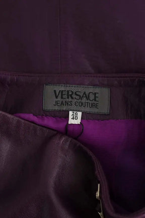 Jupe Versace Violet en Cuir