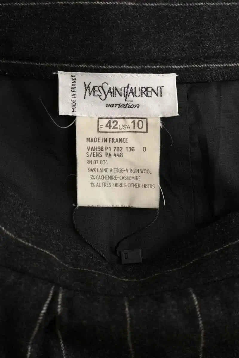 Jupe Yves Saint Laurent Anthracite en Laine