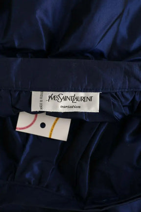Jupe Yves Saint Laurent Bleu en Soie