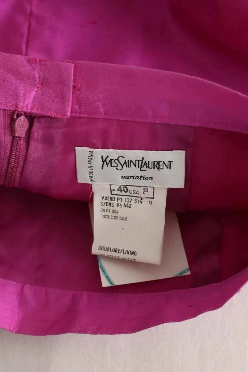 Jupe Yves Saint Laurent Rose en Soie