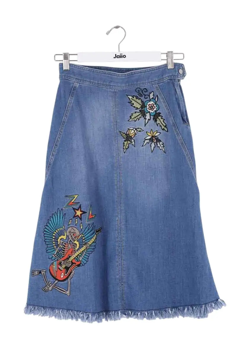 Jupe Zadig & Voltaire Jamille  brode Bleu en Coton, taille M - Seconde Main