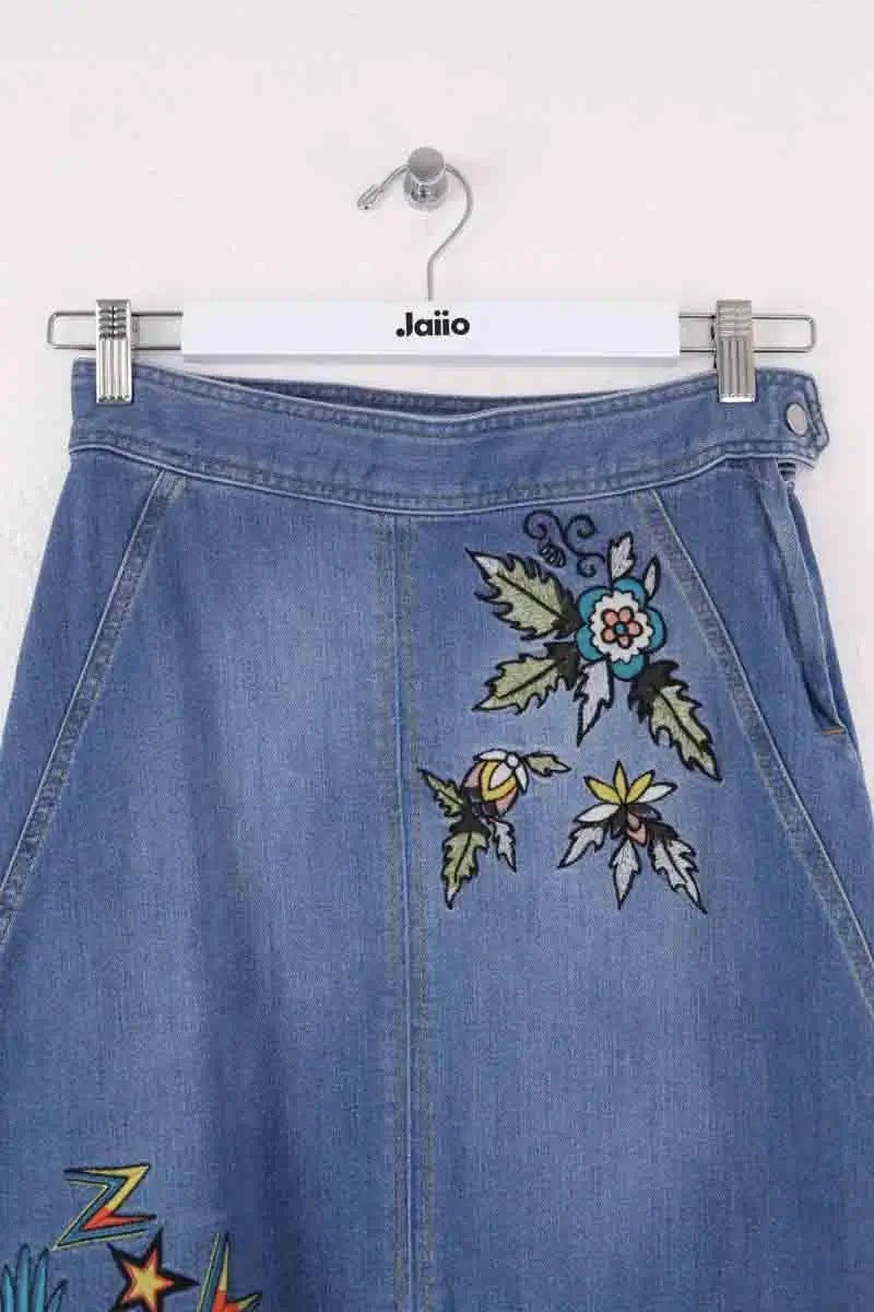 Jupe Zadig & Voltaire Jamille  brode Bleu en Coton