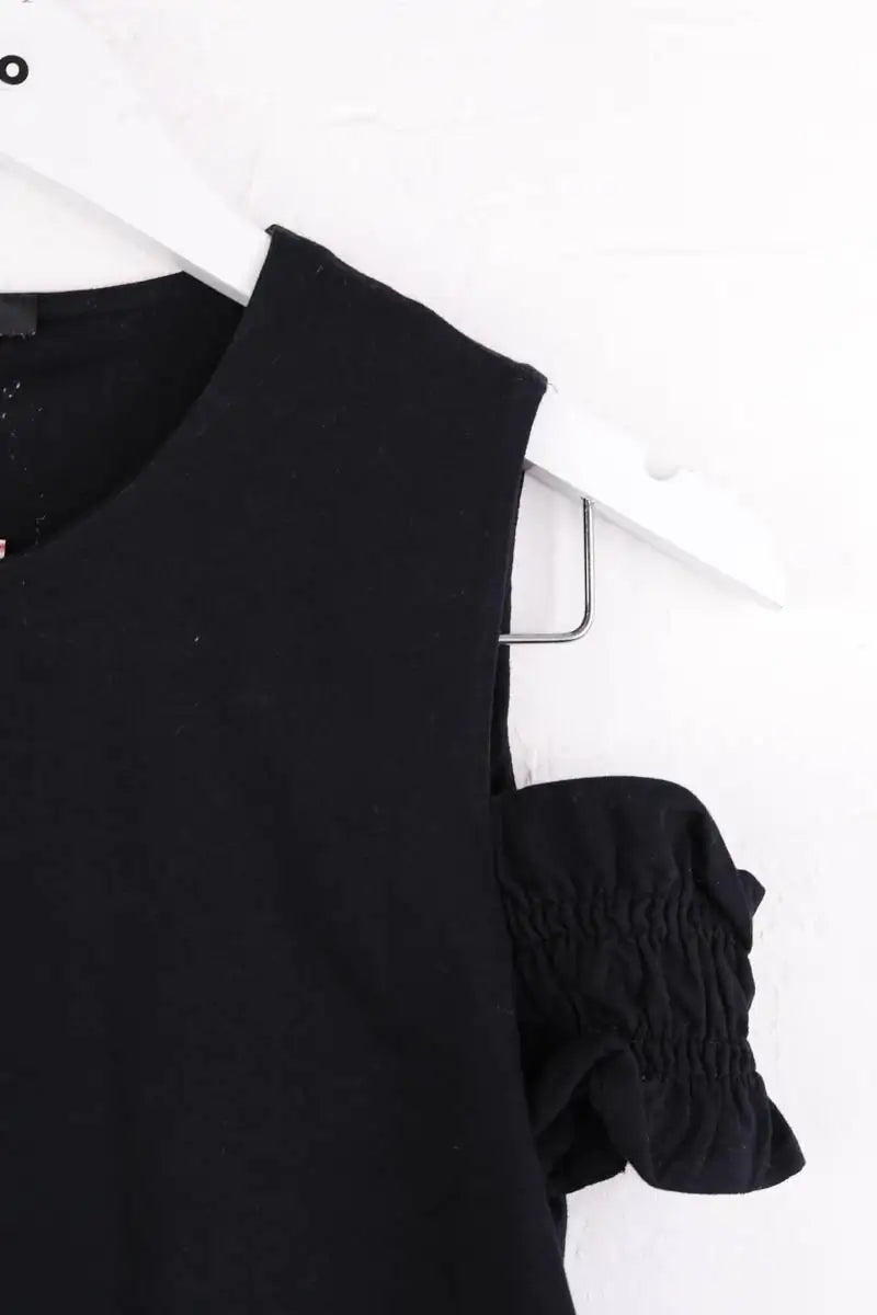 Top Maje Noir en Coton