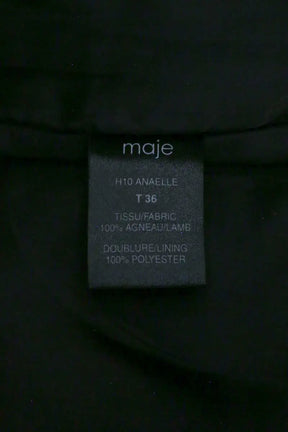 Mini jupe Maje Anaelle Noir en Cuir