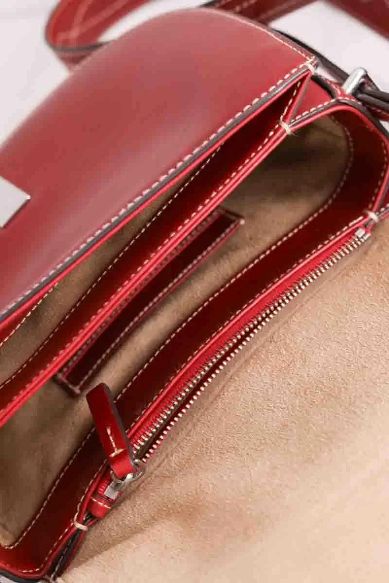 Sac à bandoulière Ralph Lauren Polo ID western saddle bag Bordeaux en Cuir