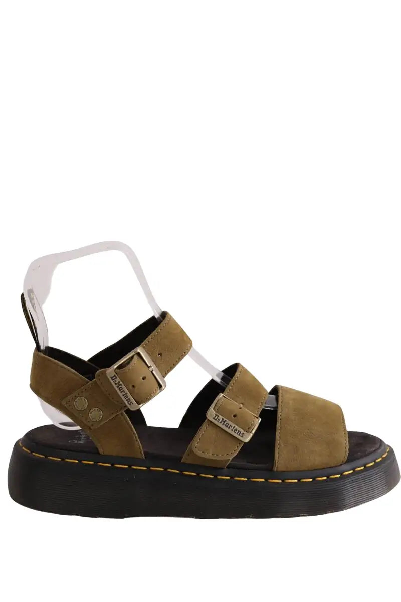 Mules Dr. Martens Kaki en Daim, taille 42 - Seconde Main