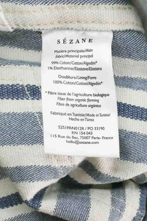 Jean large Sézane Bleu en Coton