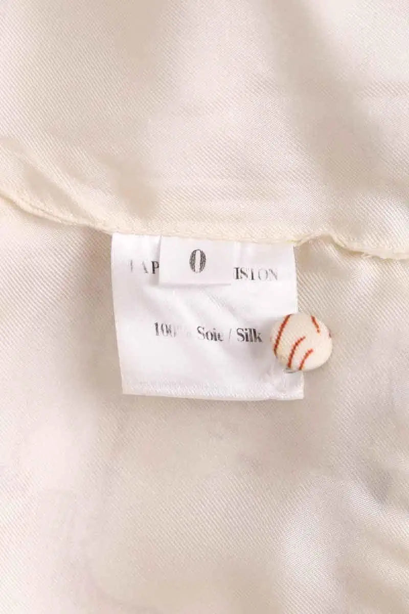 Top sans manche La Prestic Ouiston Beige en Soie