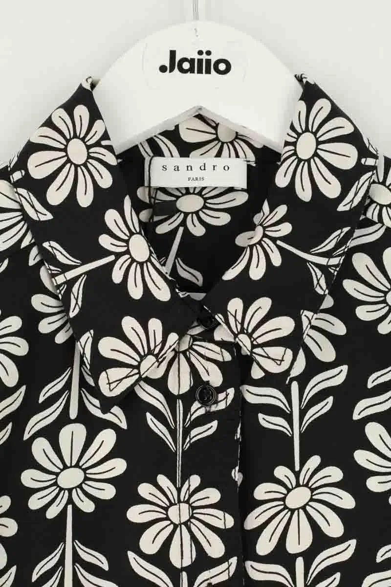 Blouse Sandro Noir en Soie