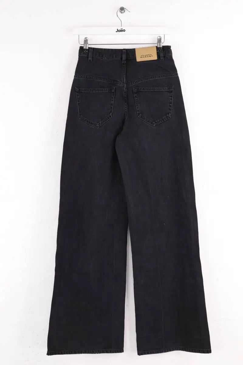 Jean large Isabel Marant Noir en Coton
