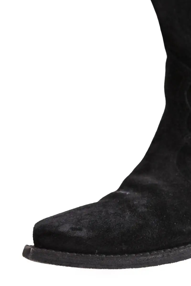 Boots western Saint Laurent Noir en Daim