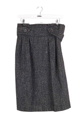 Jupe Yves Saint Laurent Anthracite en Laine, taille L - Seconde Main