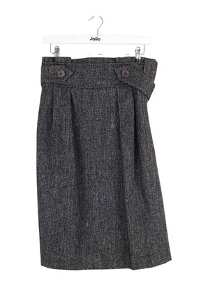 Jupe Yves Saint Laurent Anthracite en Laine, taille L - Seconde Main