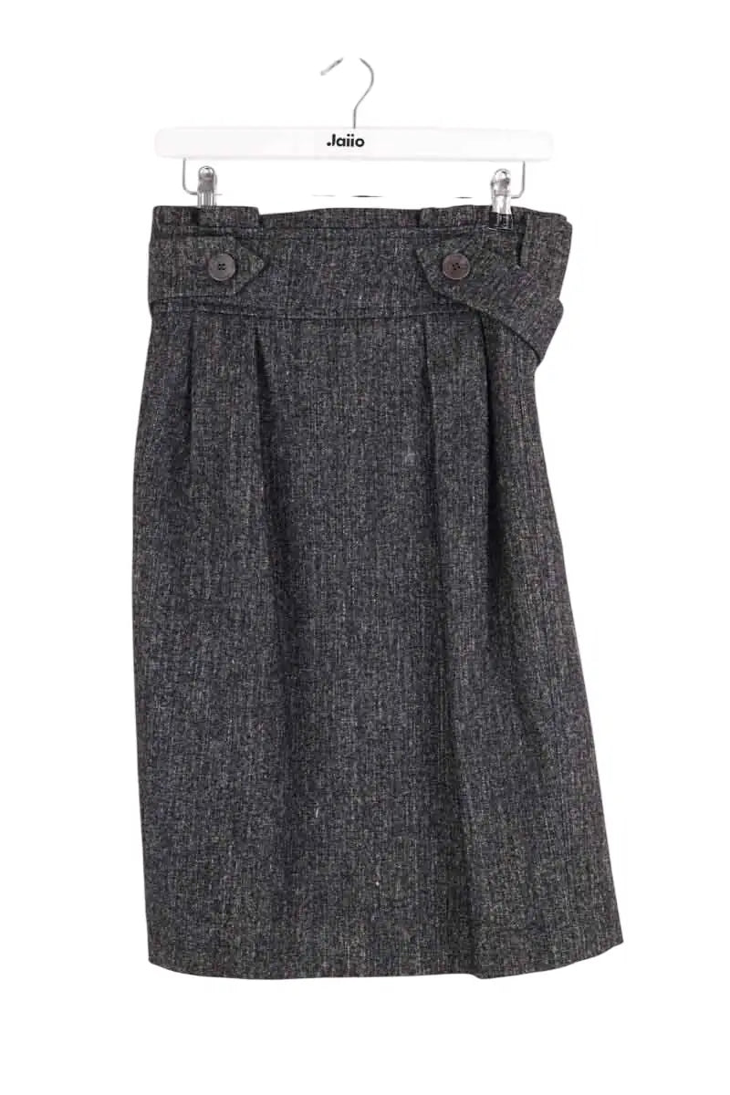 Jupe Yves Saint Laurent Anthracite en Laine, taille L - Seconde Main