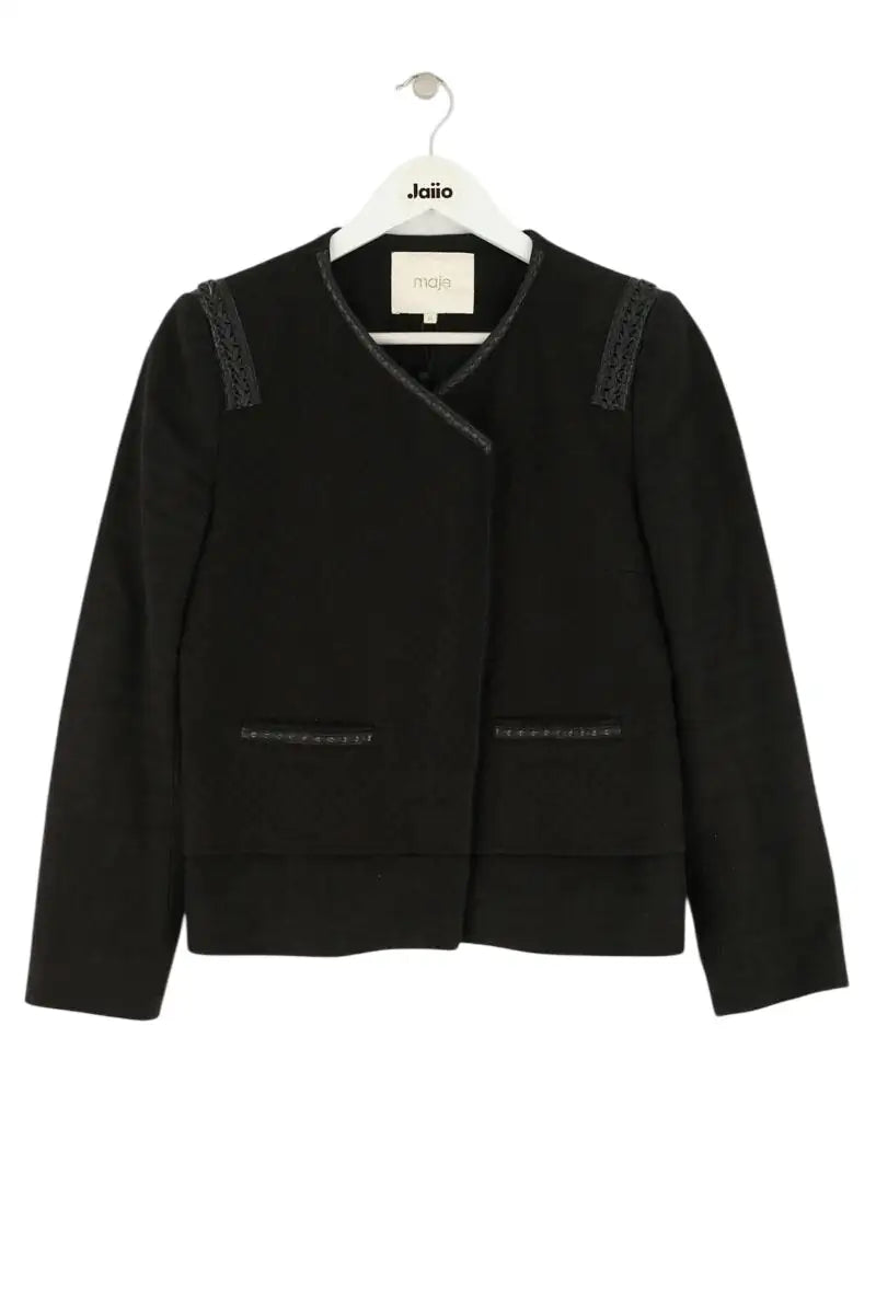 Veste Maje Noir en Laine, taille L - Seconde Main