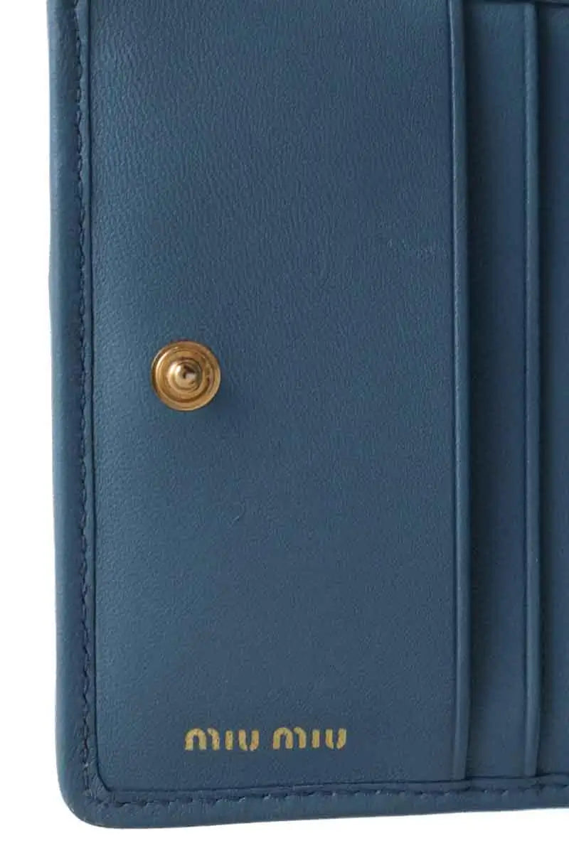 Portefeuille Miu Miu Bleu en Cuir