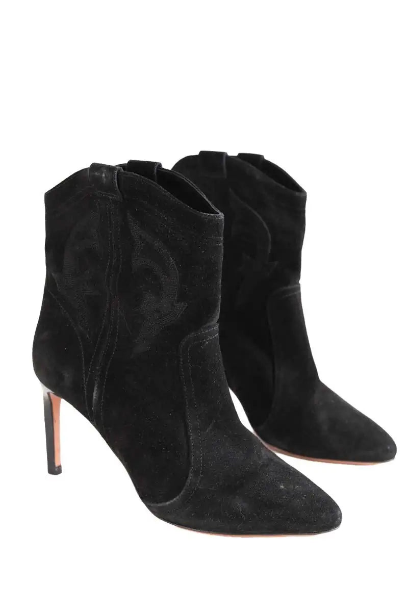 Boots western Ba&Sh Noir en Daim
