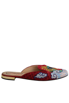 Mules Charlotte Olympia Rouge en Cuir, taille 39 - Seconde Main