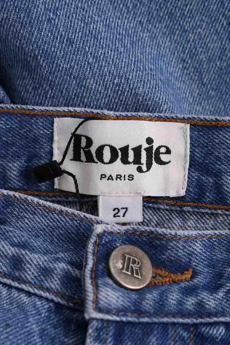 Jean droit Rouje Bleu en Coton