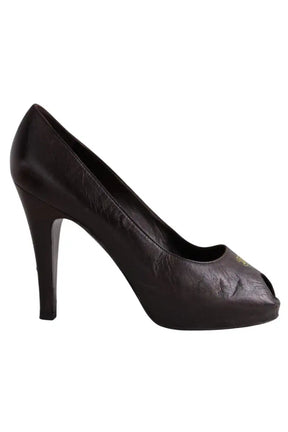 Talons Chanel Marron en Cuir, taille 39 - Seconde Main