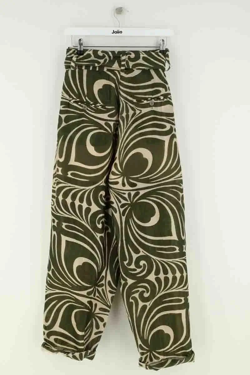 Pantalon Carot Laurence Bras Vert en Lin