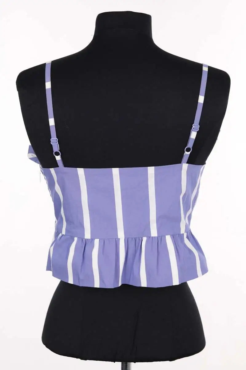 Top sans manche Maje Bleu en Coton