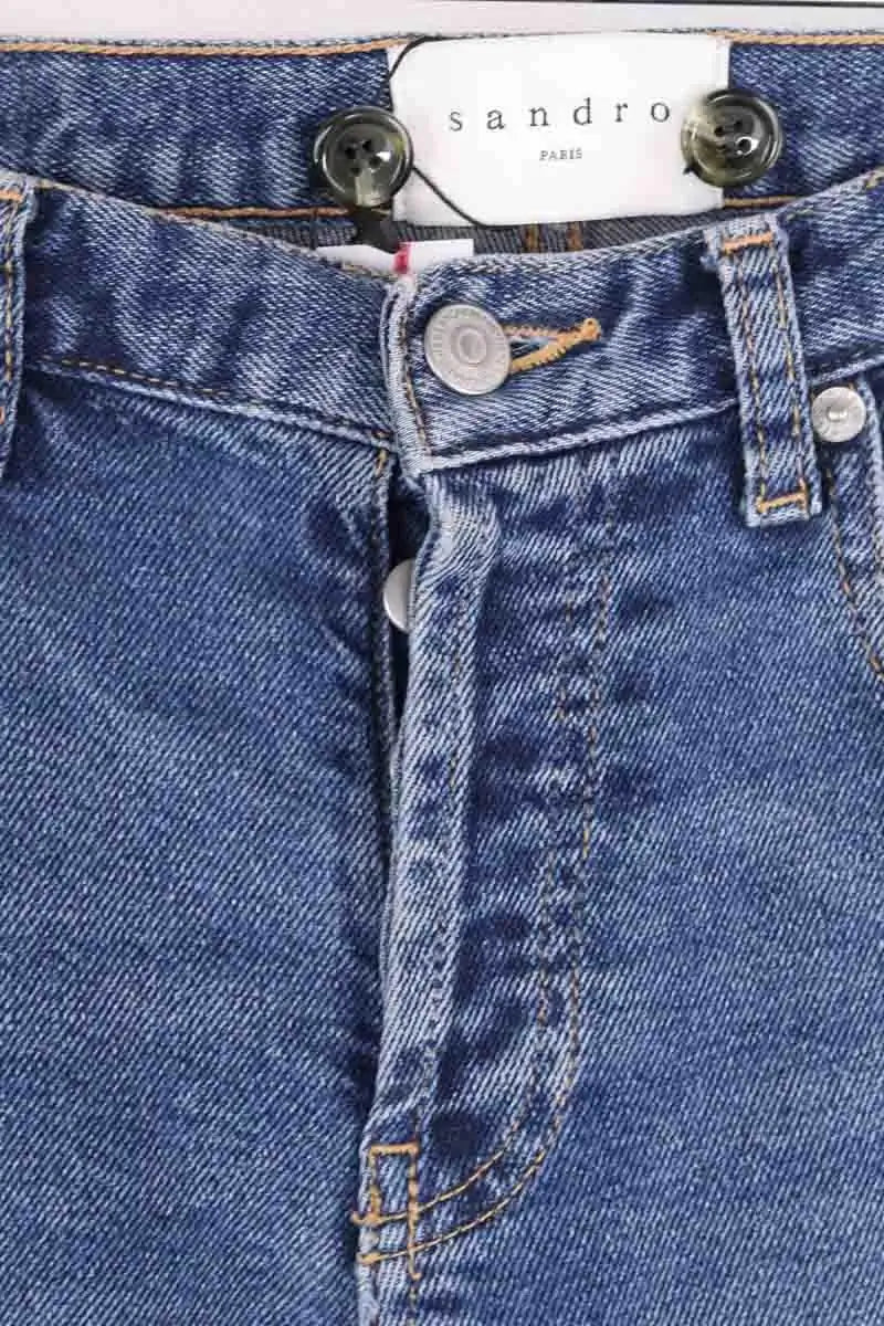 Jean slim Sandro Bleu en Coton