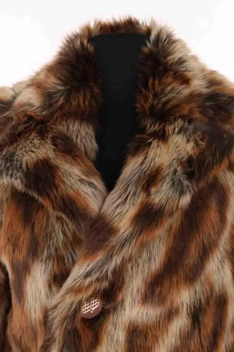 Manteau Manoush Marron en Fausse fourrure