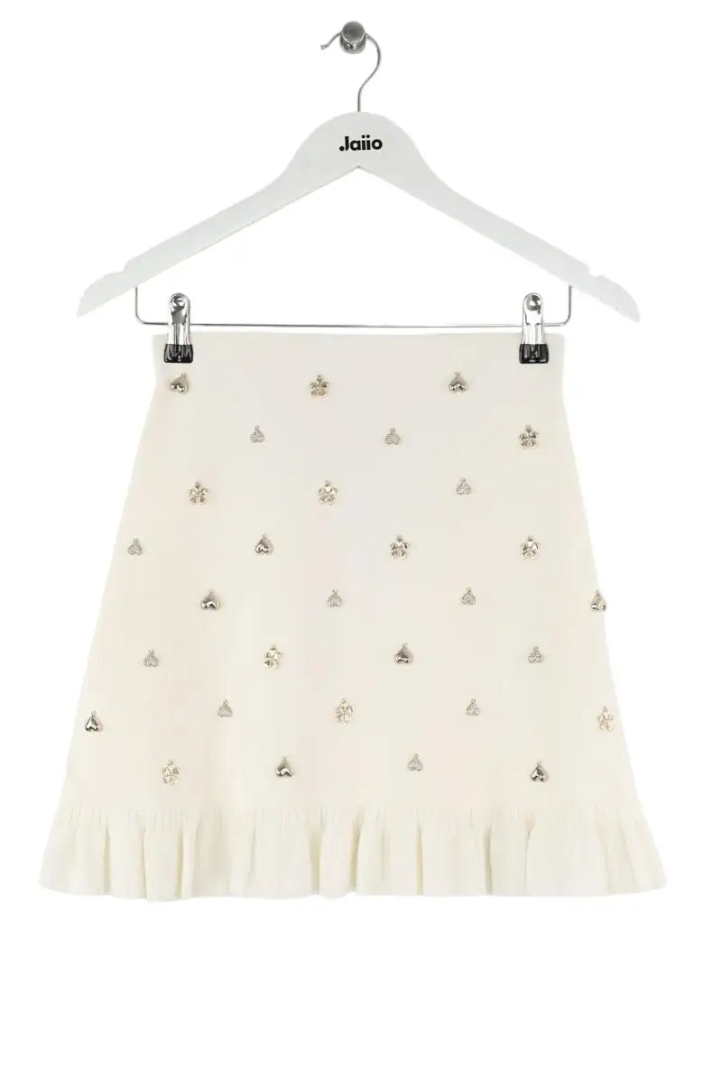 Mini jupe Sandro Blanc en Synthétique, taille XXS - Seconde Main