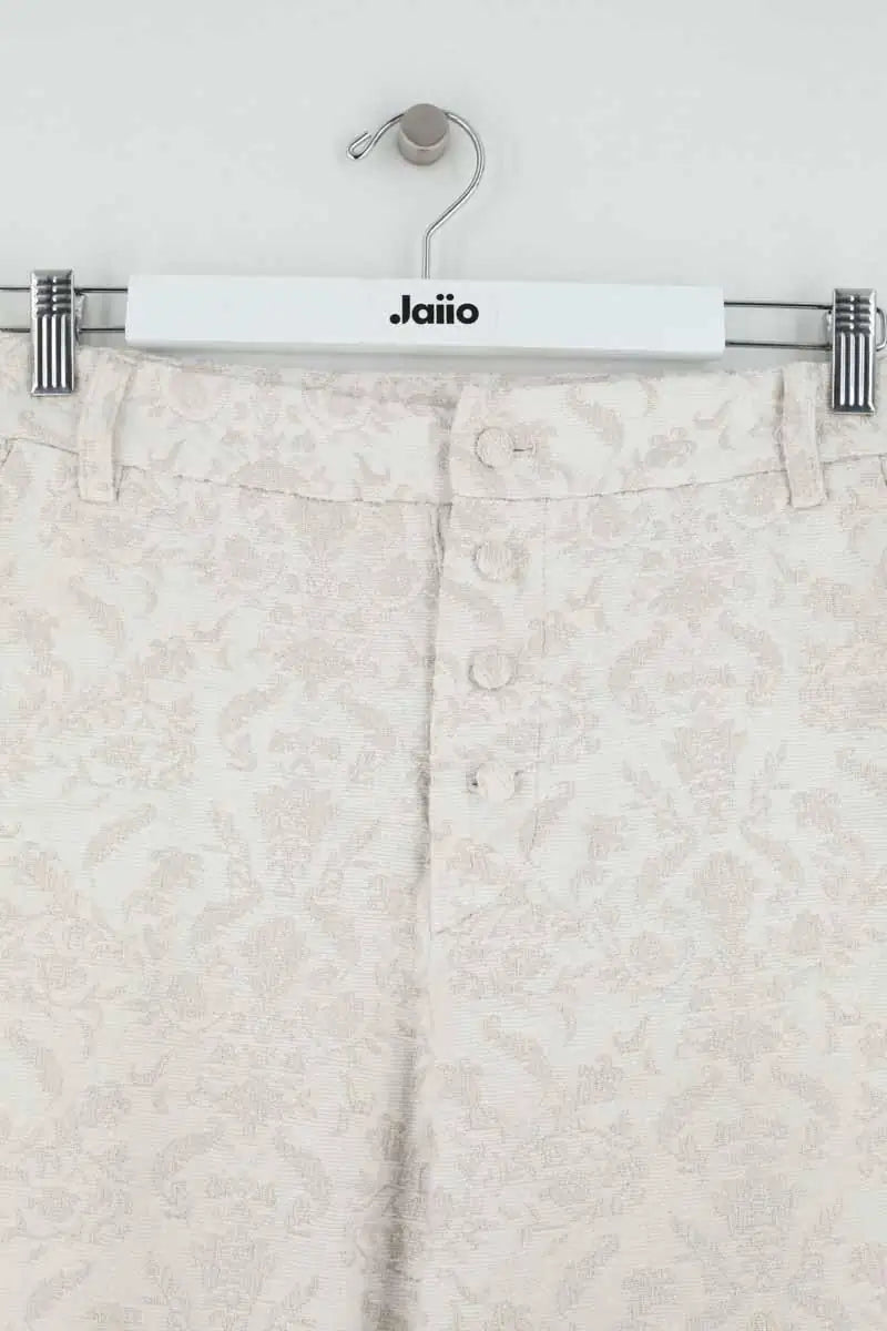 Pantalon droit Saaj Ecru en Coton