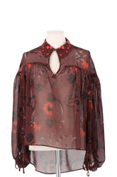 Blouse Sandro Bordeaux en Synthétique, taille S - Seconde Main