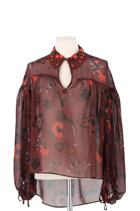 Blouse Sandro Bordeaux en Synthétique, taille S - Seconde Main