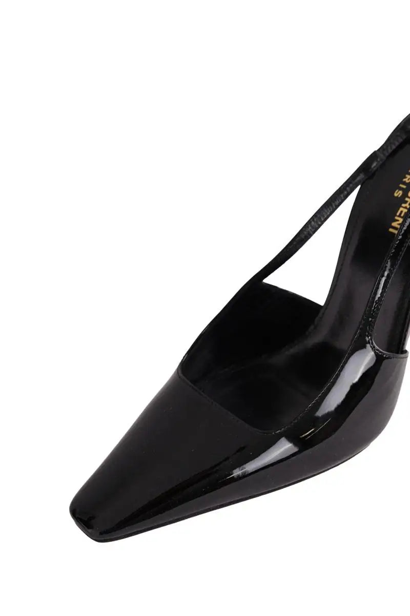Talons Saint Laurent Noir en Cuir verni
