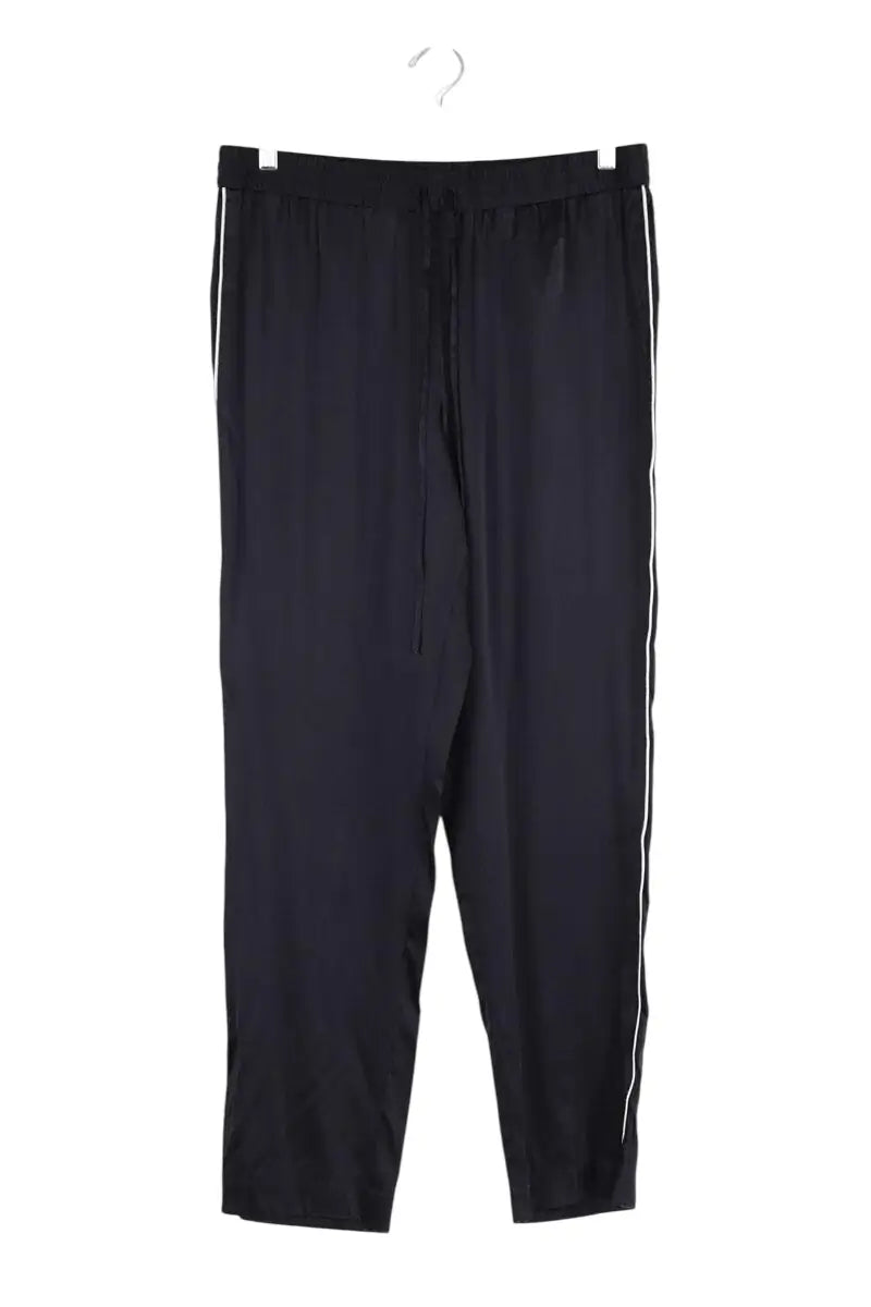 Pantalon droit Tory Burch Noir en Soie, taille M - Seconde Main