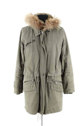 Manteau Berenice Kaki en Fourrure, taille M - Seconde Main
