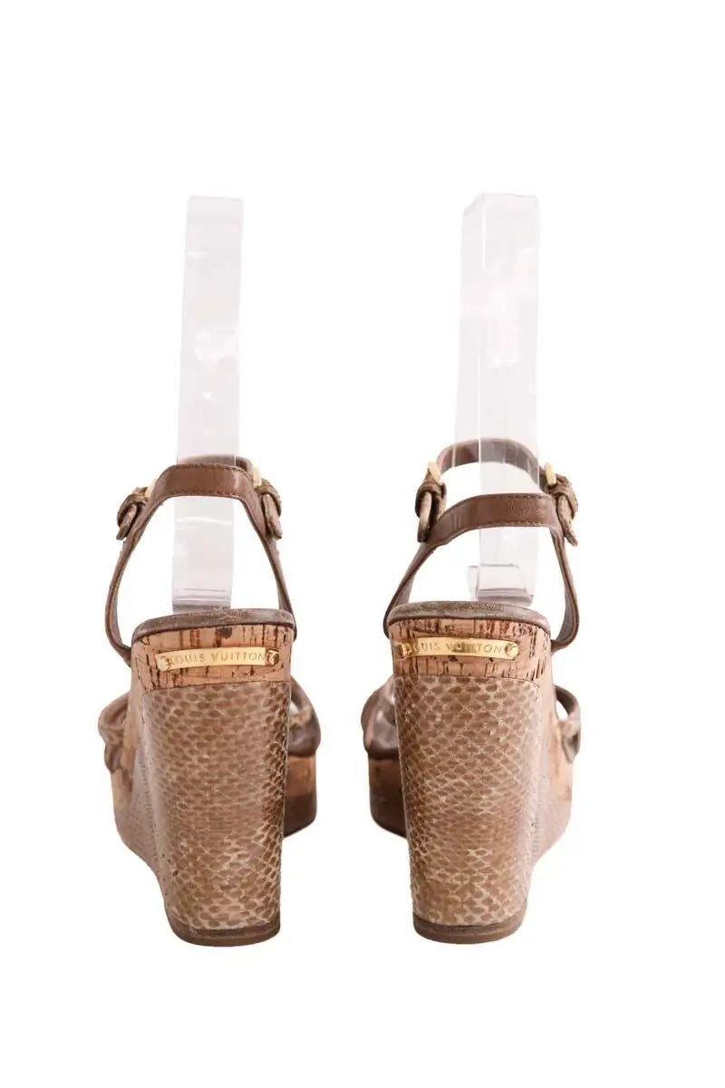 Sandales Louis Vuitton Marron en Cuir