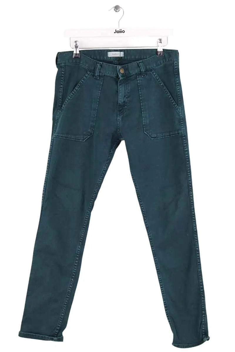 Jean droit Ba&Sh Vert en Coton, taille S - Seconde Main