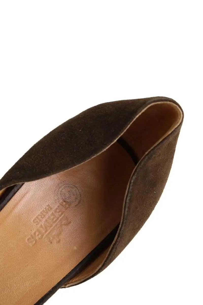 Talons Hermès Marron en Daim