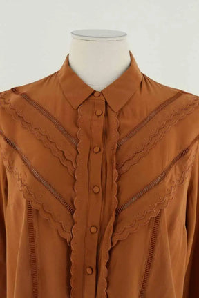 Blouse Sézane Marron en Soie