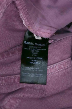Jean droit Isabel Marant Étoile Lanea Rose en Coton