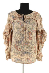 Blouse Maje Beige en Viscose, taille S - Seconde Main