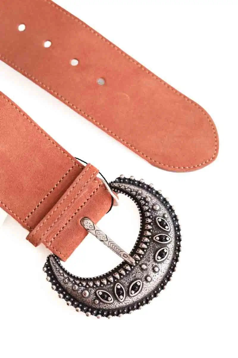 Ceinture en cuir Sézane Orange en Daim