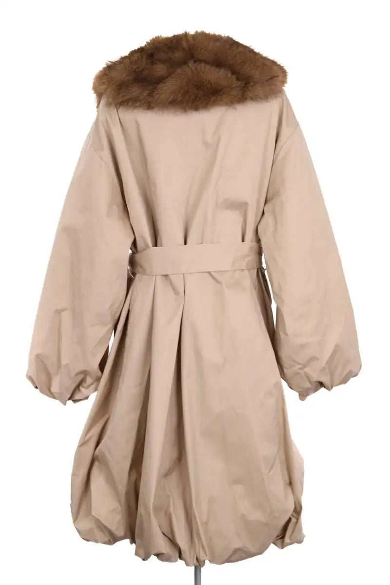 Manteau Rotate Beige en Fausse fourrure