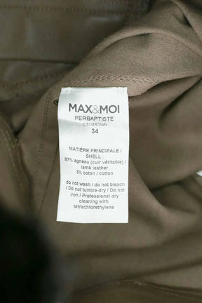 Legging Max & Moi Beige en Cuir